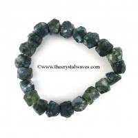 Moss Agate small Rough Nuggets Bracelet